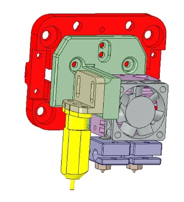 Scalar - BLTouch + E3D Chimera dual extrusion mount | 3d print model