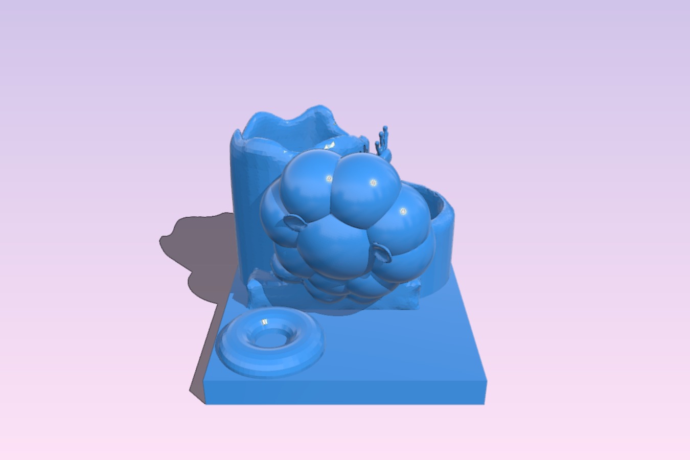 Double face pen holder ( Lion and Peacock)