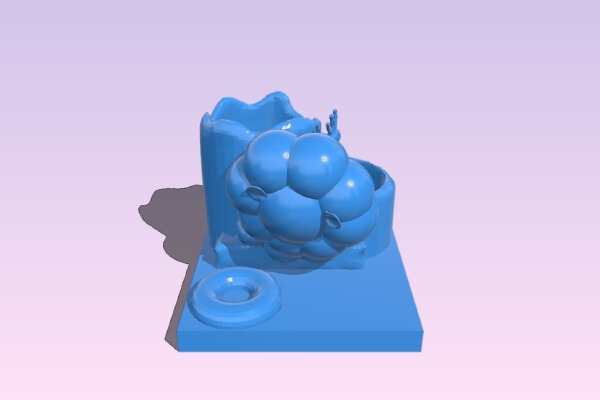 Double face pen holder ( Lion and Peacock) | 3d print model