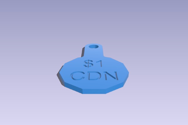 Canadian shopping cart Loonie Key Tag | 3d print model