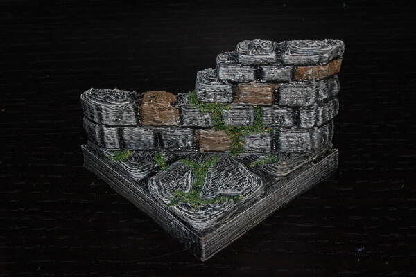 OpenForge Ruined Diagonal Tile | 3d print model