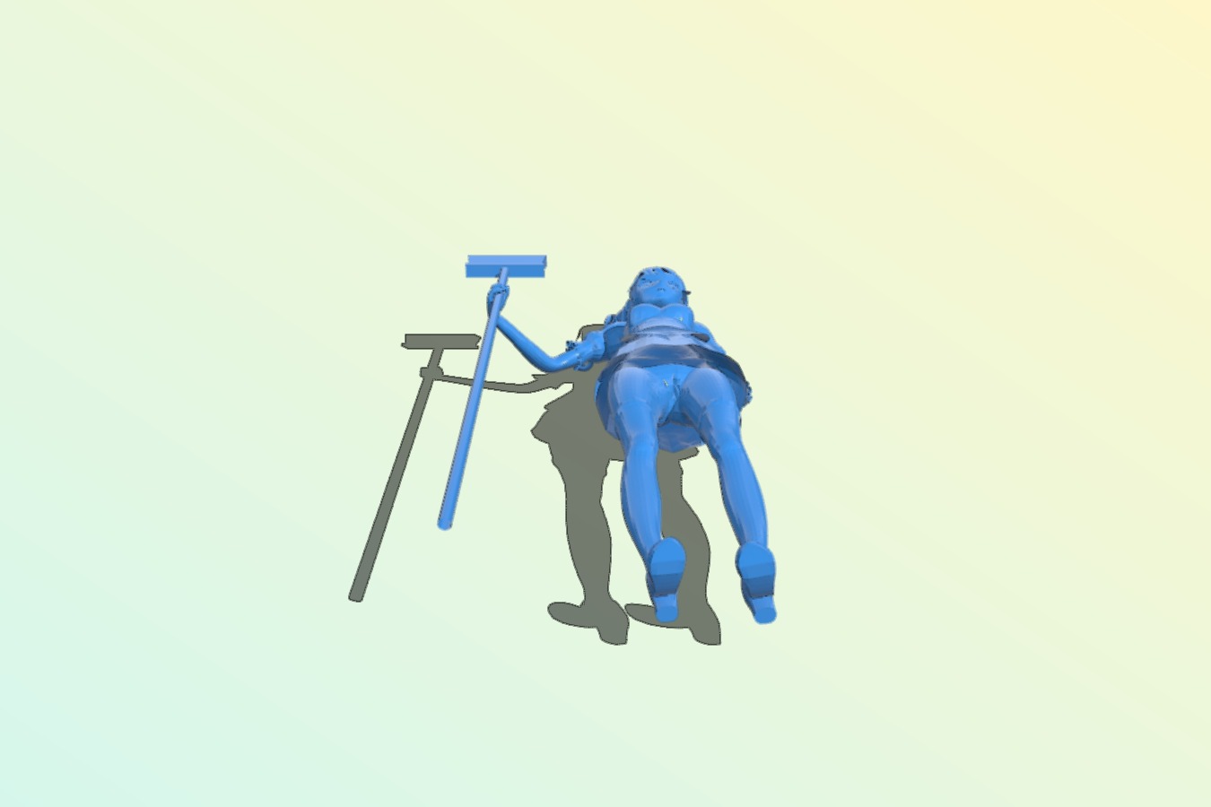 Girl with mop