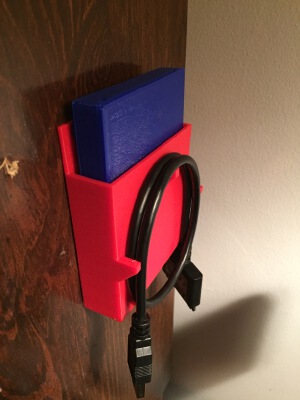 External Hard Drive Holder (Wall Mounted) | 3d print model