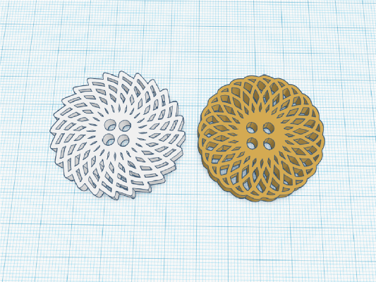 Fancy 4-holed Buttons | 3d print model