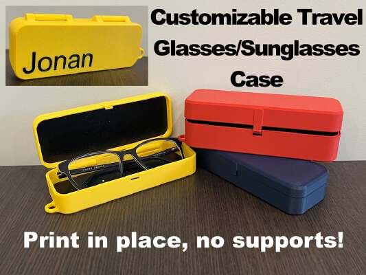 Print in Place Travel Sunglasses_Glasses Case | 3d print model