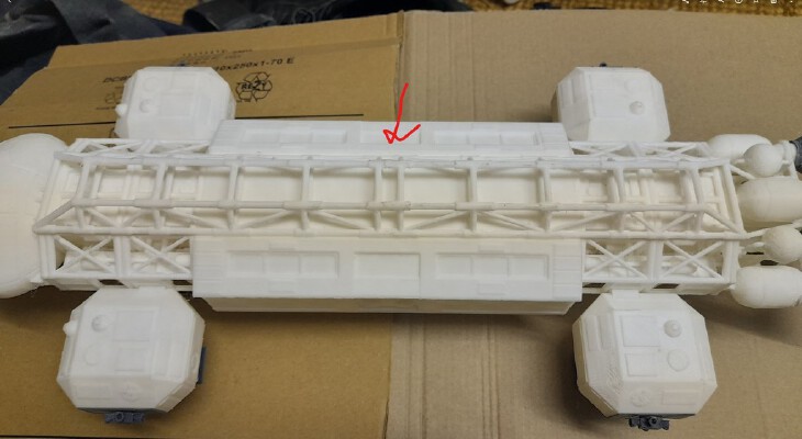 Space 1999 top grid CUT in 2 for easy print | 3d print model