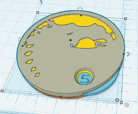 Round Bid dial For L5R | 3d print model