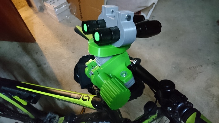 Bike Twin Lamp Holder _ adjustable beam | 3d print model