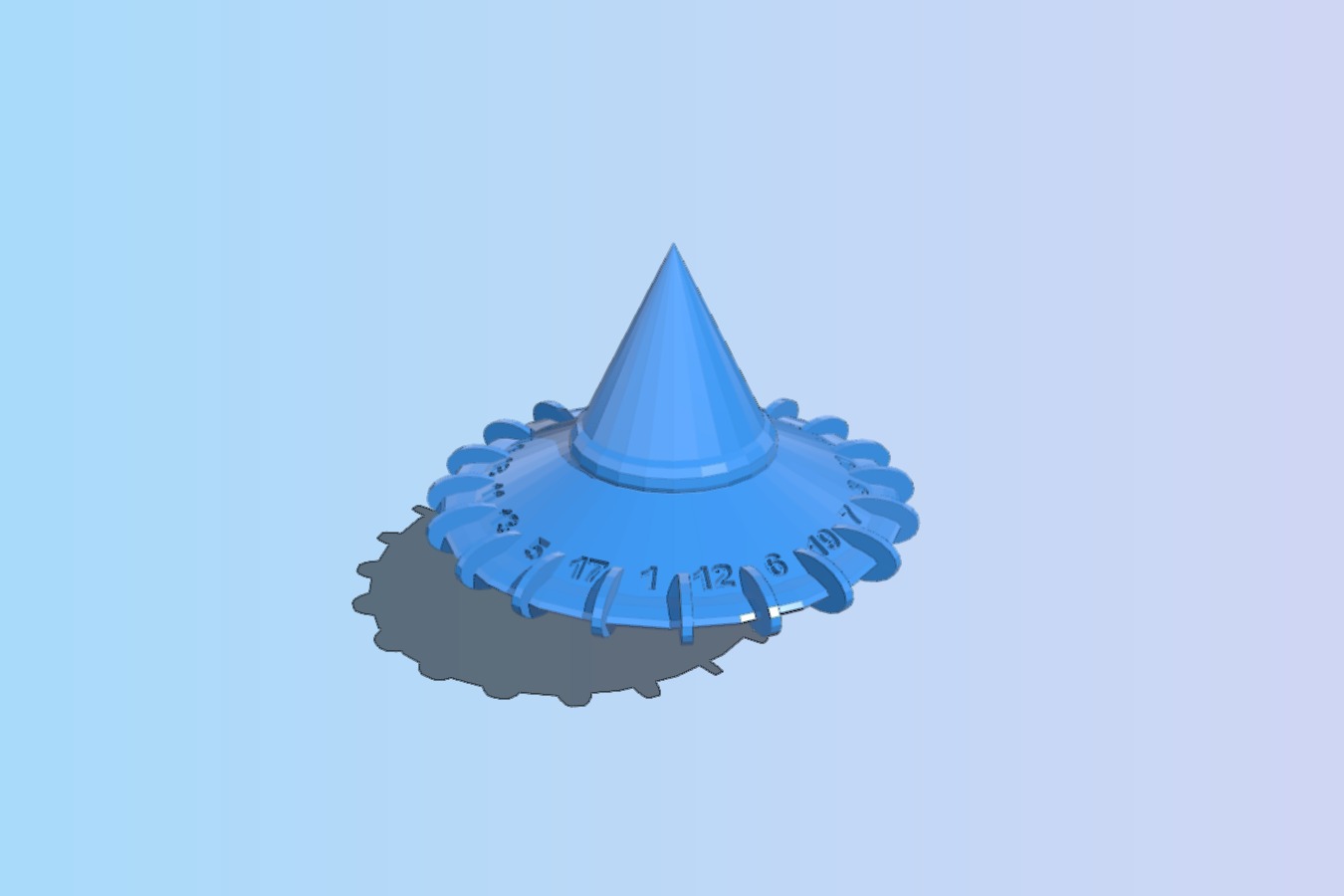 Wizard Hat D20 Spinner Die