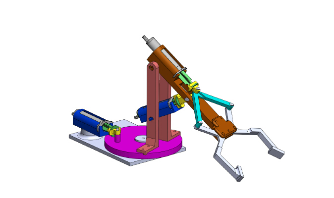 Hydraulic_Pneumatic arm with syringes | 3d print model