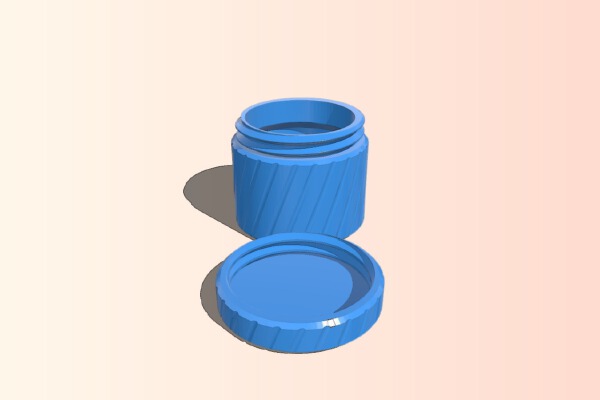 Striped pot with screwable lid | 3d print model