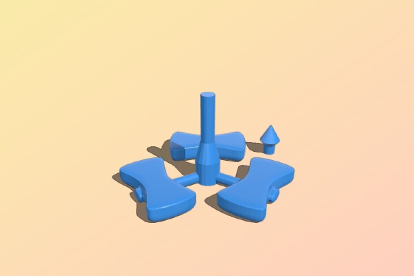spinning top axe version | 3d print model