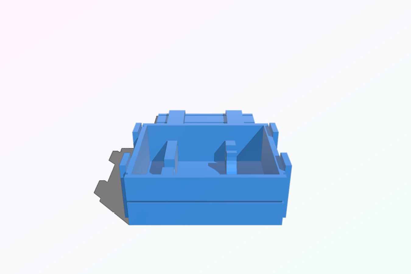 Crate for champagne bottle and glasses (1:18 scale)