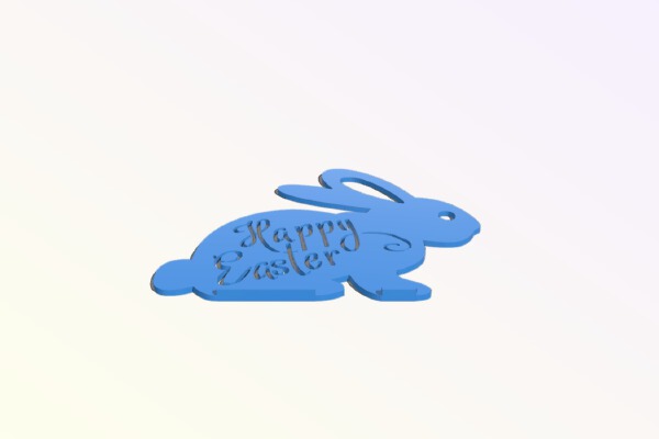 Happy Easter Bunny Stand Up | 3d print model