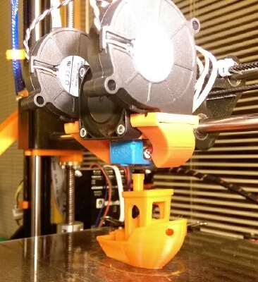 COOLNADO - Dual 5015 Parts Cooler for e3d Hotends _ FlSun i3 - Lightweight, Modular Ducts, Integrated HSF Shroud | 3d print model