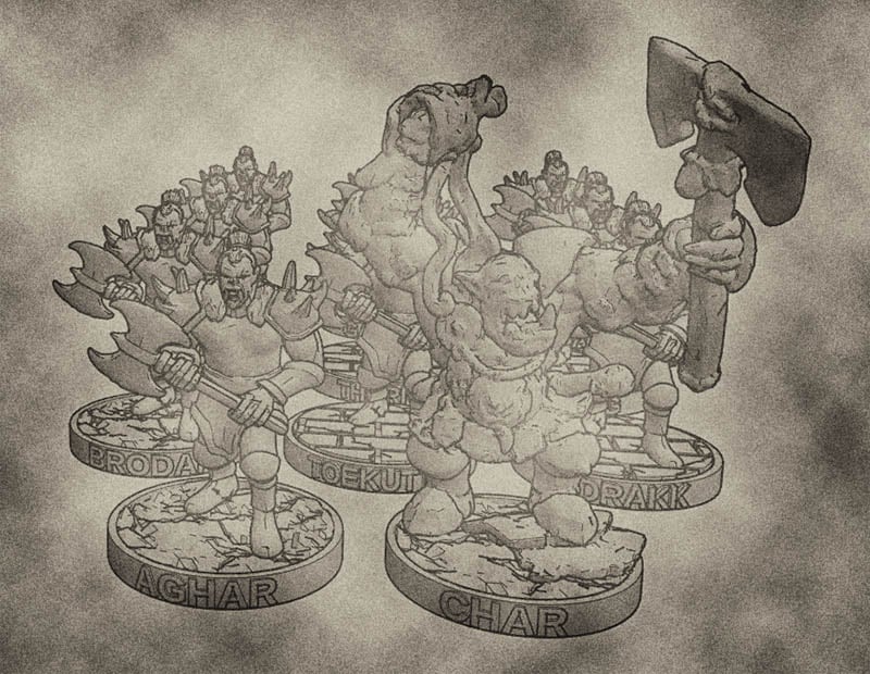 Personalised 32mm bases for Orc _ Ork Units for Dungeons & Dragons, Warhammer, 40k or other Tabletop Games