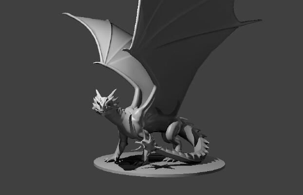 Horned Dragon and the Orc Warchief Rider | 3d print model