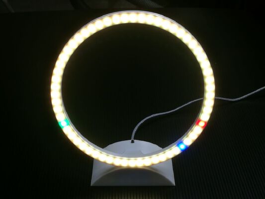 clock with base - Uhr zum hinstellen WS2812 Ring 60 Arduino Nano DS3231 | 3d print model