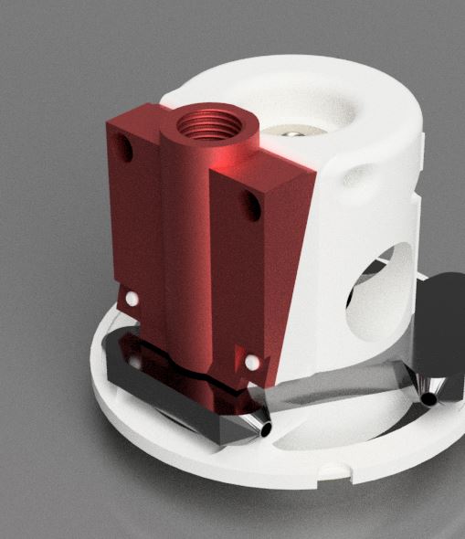 Remote Air adapter for Anycubic Kossel E3D v6 hotend assembly
