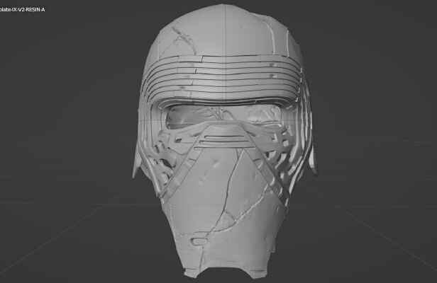 Kylo Ren Mask, Episode IX, Rise Of Skywalker (Movie Accurate Cracks!) | 3d print model