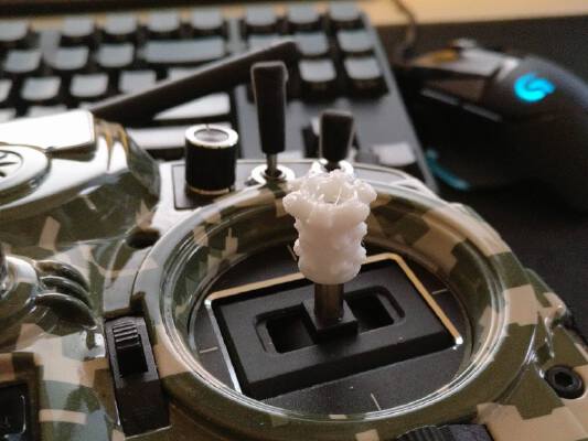 Grippy Transmitter Stick (M4 thread, e.g., FrSky Taranis w_ M9 gimbals) | 3d print model