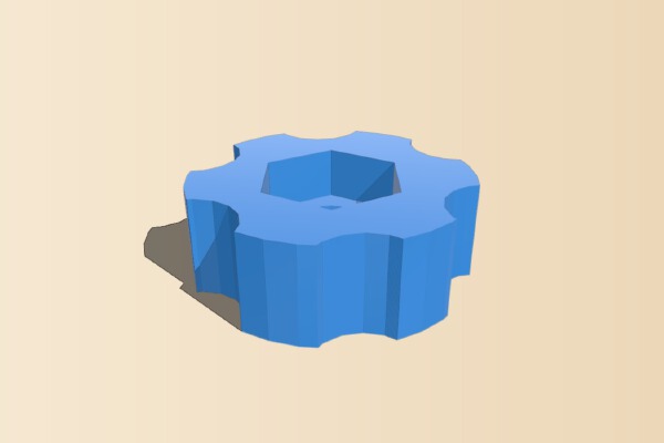 quarter inch hex bolt knob thumbscrew | 3d print model