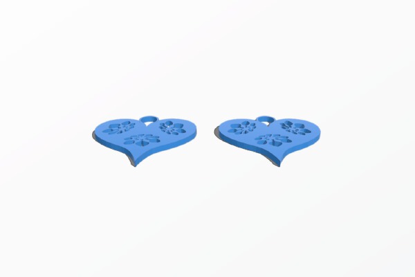 Heart-shaped earring | 3d print model
