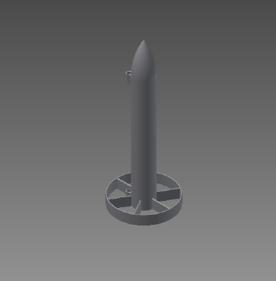 Circular Finned Rocket (Estes engine) | 3d print model