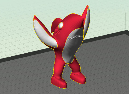 Left Shark with Facial Features and a separate belly and arms for dual extrusion! | 3d print model