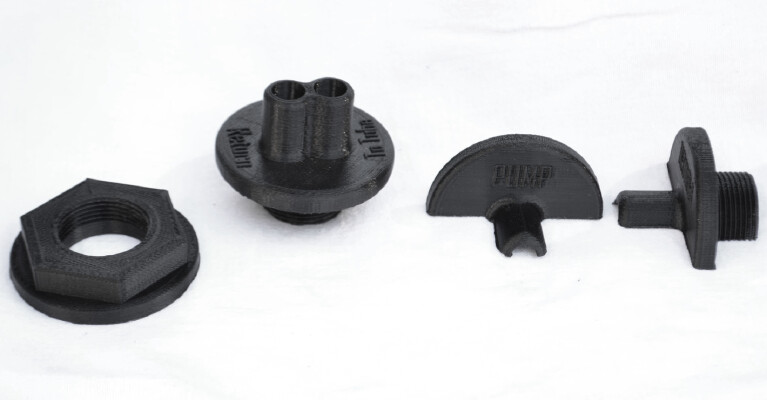 K40 Sealed Water Reservoir Ports | 3d print model