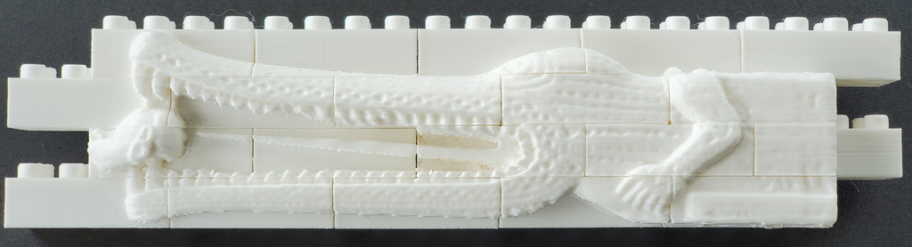 Montini Crocodile Feast Trough Wall Set (Lego Compatible) | 3d print model