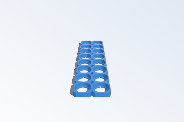 18650 Holder 2x8 Remix | 3d print model