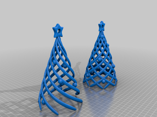 Ribbon Swirl Christmas Trees | 3d print model