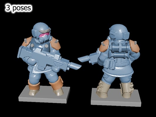 15mm - 3xCaligari Sector Guardsmen - Inquisitor Martyr