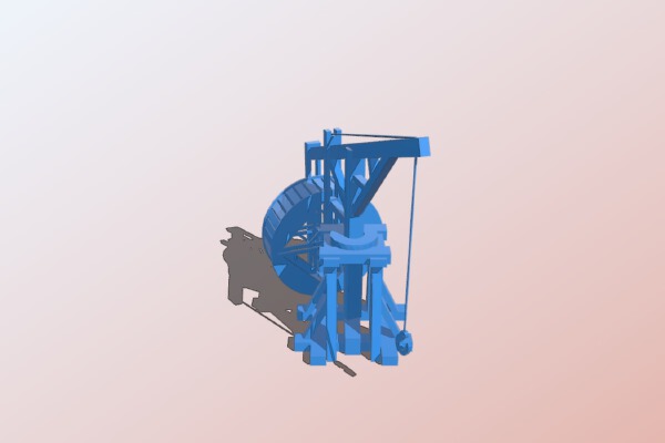 Medieval crane with motion functions (no supports needed) | 3d print model