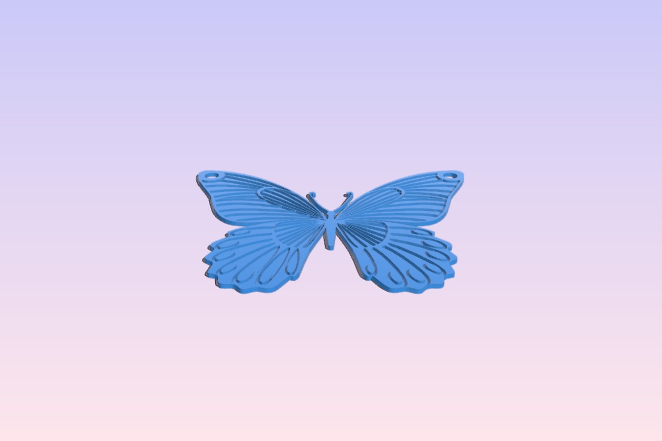 Modified translucent butterfly necklace