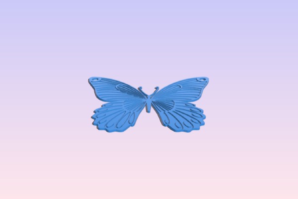 Modified translucent butterfly necklace | 3d print model
