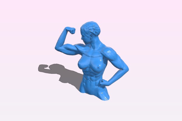 Female bodybuilder 1 low poly | 3d print model