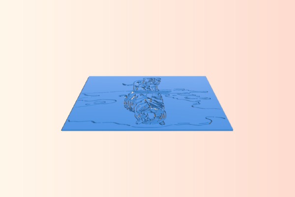 Cat reflection stencil | 3d print model