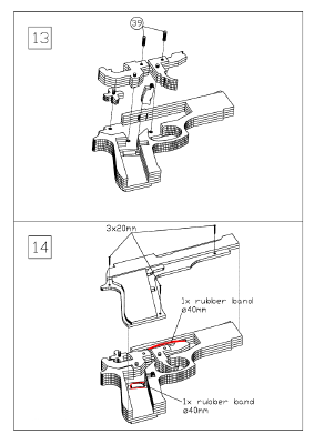 M9 Rubber Band Gun | 3d print model