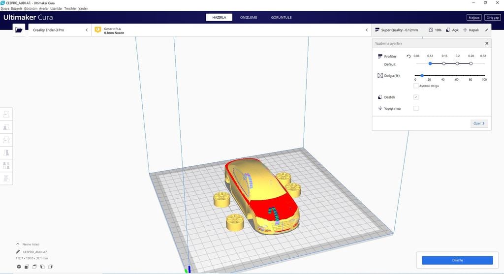 AUDİ A7 Car Body Modeling Easy Print