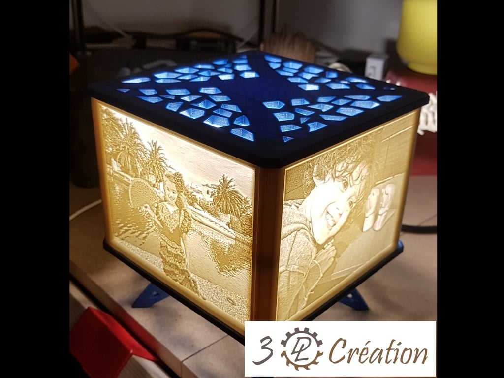 Lampe lithophanie personnalisable - Customizable lithophane lamp