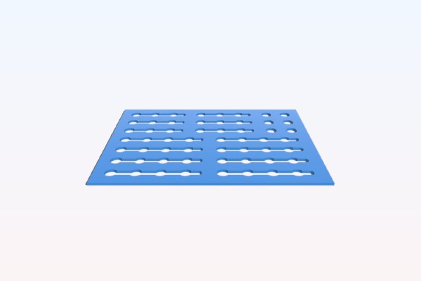 Conductive tracks template for a flexible keyboard with Oogoo (Plantilla de pistas conductoras para un teclado flexible con Oogoo) | 3d print model
