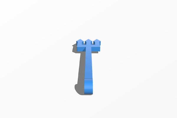 Man Utd Devil Fork w_ Key Ring | 3d print model