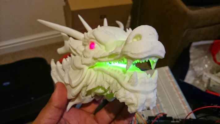 Dragon Head - With Glowing eyes and mouth | 3d print model