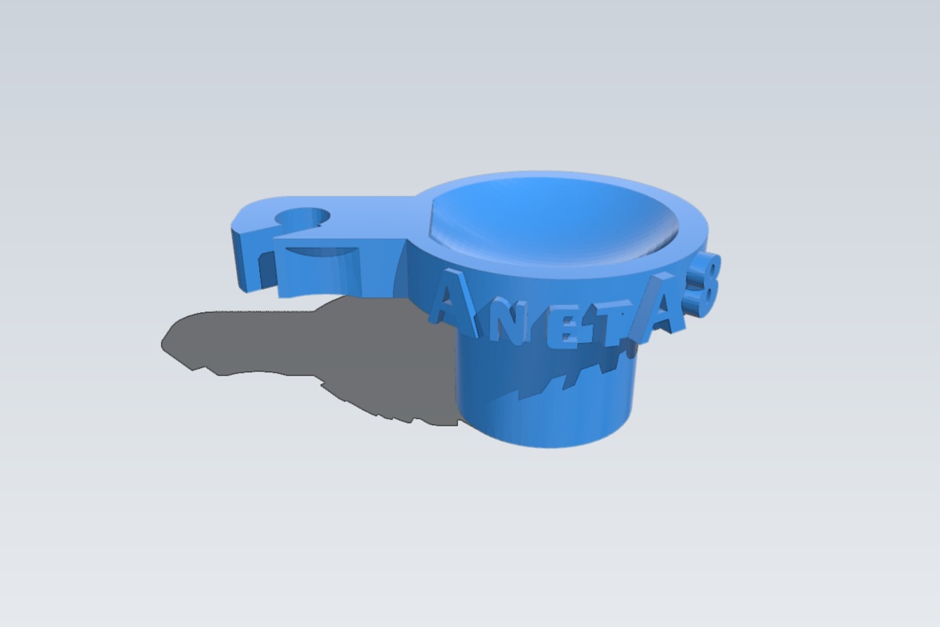 Updated Anet a8 extruder button w filament holder