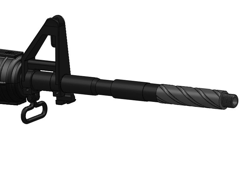 Airsoft external barrel extension (fluted)