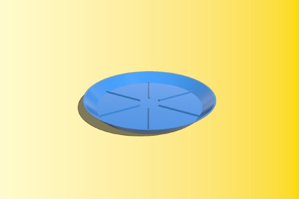 Simple Planter Drainage Tray dish for 3.5" 90mm pot base | 3d print model