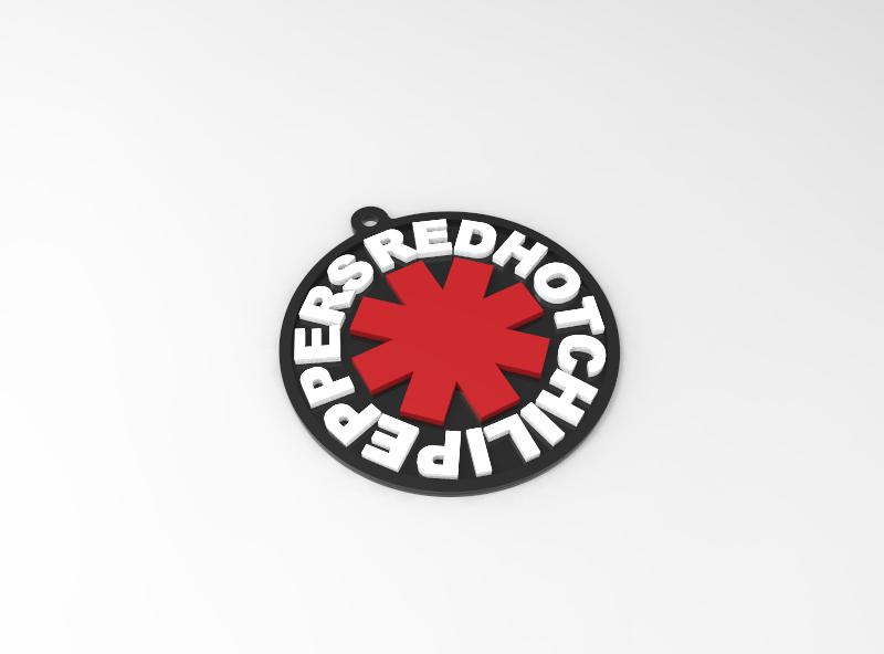 Dual Color Red Hot Chili Peppers Keychain