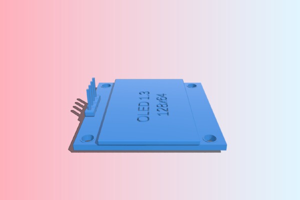 OLED 1.3 128x64 I2C display board | 3d print model